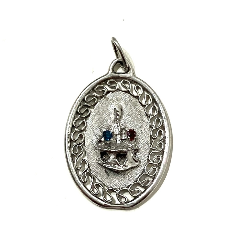 Sterling Silver Birthday Cake Charm Pendant